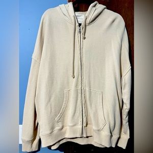 AE OVERSIZED TEXTURED ZIP-UP HOODIE